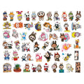 50pcs POP MART Labubu Stickers Cartoon Waterproof Graffiti Sticker Kids Diy Notebook Skateboard Decoration Child Birthday Gifts